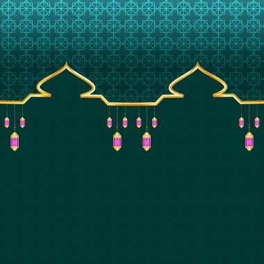 Lüks yeşil ramazan kareem veya ramadhan islami desenli shab e barat mübarek şeffaf arkaplan