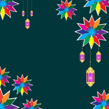 Arabesque ramazan ve ramadhan feneri süslemeli İslami arka plan Mübarek