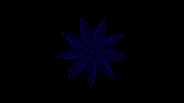 Seamless Looping Neon Light Caleidoscopio Hypnotic Motion Sfondo Mandala Animazione — Video Stock