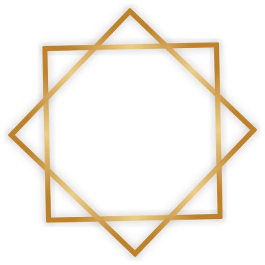 Lüks altın dikdörtgen köşeli sertifika sınır çizgisi fotoğraf çerçevesi İslami düğün davetiyesi arka planı