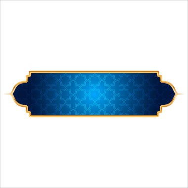 Dekoratif lüks Arabistan İslami afiş başlığı çerçeve şeffaf arkaplan altın metin kutusu clipart