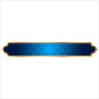 Dekoratif lüks Arabistan İslami afiş başlığı çerçeve şeffaf arkaplan altın metin kutusu clipart