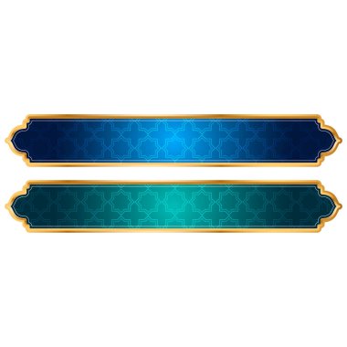 Lüks altın Arap flaması başlık çerçevesi şeffaf arkaplan altın metin kutusu