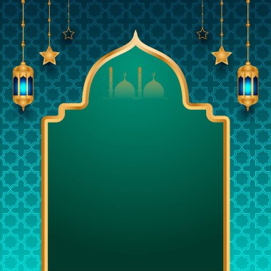 Isra 'Miraj Çağdaş logosu. İsrail Miraj kutlamaları için Arapça hat vektörü. Arapça çeviri: Yolculuk Gecesi.
