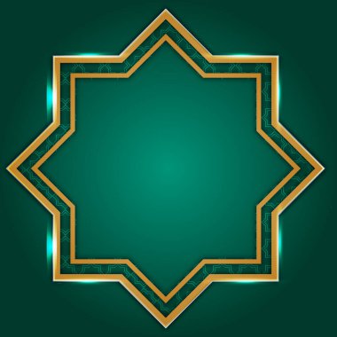 Twibbon islamic festival ramadan kareem gold shape clipart