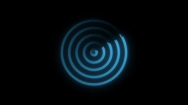Teknoloji Hud radar animasyonu, teknoloji arka planı, siyah arkaplan .