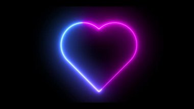 Neon Işıkları Aşk Tüneli ve Romantik Soyut Parıltı Parçacıkları - 4K Kusursuz Döngü Hareketi Arkaplan Animasyonu
