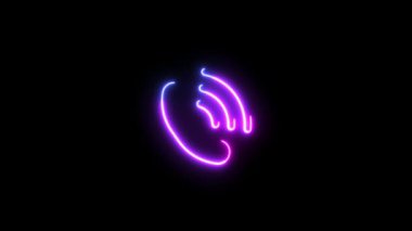 Telefon çağrısı animasyon simgesi, telefonun animasyon neon ikonu. Telefonun sembolü. İletişim kavramı,