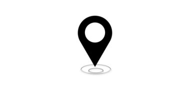 GPS konum imleci canlandırıldı ve yer belirleyici simgesi, beyaz arkaplanda .