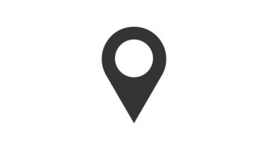 GPS Harita izleyici animasyonunda konum haritası işaretleyicisi. Harita için işaretçi. İlgi çekici nokta. Video haritalarındaki rota ve konumu belirtmek için imza ve pim. 3B Görüntü