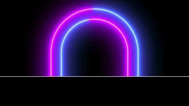 Neon Luces Bucles Movimiento Cuadrados Movimiento Circular Dibuja Luces Hermosas — Vídeo de stock