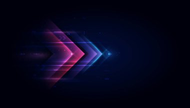 Modern abstract arrows. High-speed technology movement. Dynamic motion on blue background. Movement futuristic pattern for banner or poster design background concept.