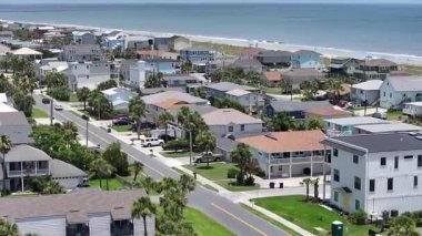 Florida 'daki güzel plajın hava manzarası. ABD.