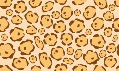 Kumaş, kağıt, baskı ve ağ için vektör içinde jaguar derisi deseni ile kusursuz desen tekrarlanıyor.