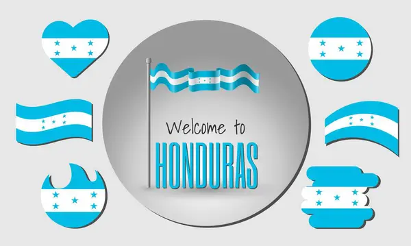 Honduras bayrakları seti ve Honduras bayrağı Honduras 'a hoş geldiniz.!