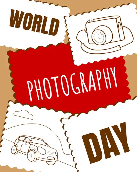 Resim kolajlı Dünya Fotoğraf Günü poster stili