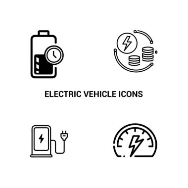 Enerji ve para simgeleriyle elektrik hız göstergesi & pil ömrü
