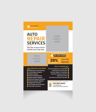 Düzenlenebilir araba onarım şablonu