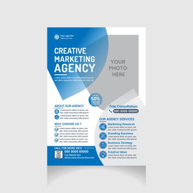 editable corporate flyer design template clipart