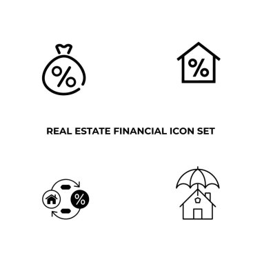 Gayrimenkul faiz oranları ve tasarruf para çantası simgesi