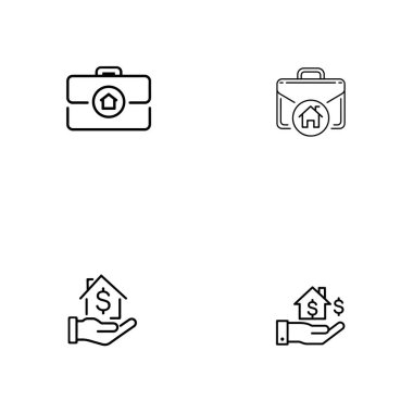 emlak ve araba finans simgesi seti