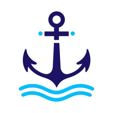 Yüksek detaylı beyaz arkaplana sahip Anchor logo simgesi taşıyıcı tasarımı