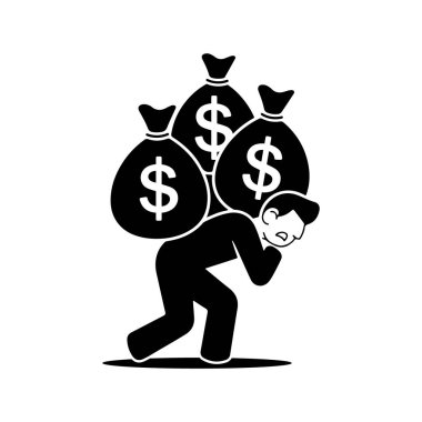 Büyük Para Torbalarıyla Mali Yükümlülük Simgesi