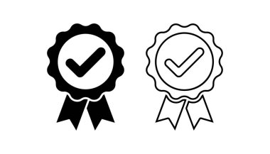 Minimalist Siyah ve Beyaz Rosette Ödül Simgesi İşaretli