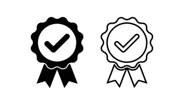 Minimalist Siyah ve Beyaz Rosette Ödül Simgesi İşaretli