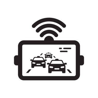 Minimalist Akıllı Araba Trafik ve WiFi Sembollü Simgeyi Göster