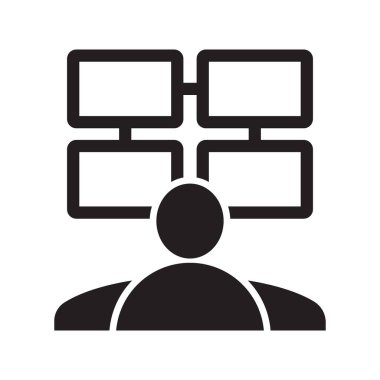 Çoklu Ekran Dijital Arayüzü Kullanıcı Etkileşimi Minimalist Simge Simgesi