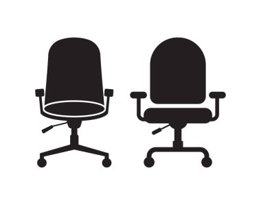 Minimalist Biçimli İki Modern Ofis Sandalyesi Tasarımının Siluetli Karşılaştırması