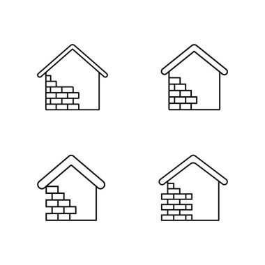 Minimalist Çizgi Sanat Evi Resimleri Eşsiz Tuğla Örnekleri