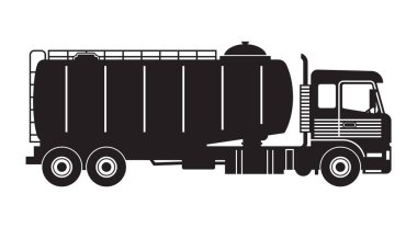 Sıvı Taşıma İçin Bir Tanker Kamyonunun Silueti