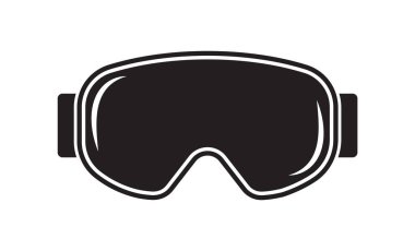 Siyah ve Beyaz Kayak Gözlükleri Silueti