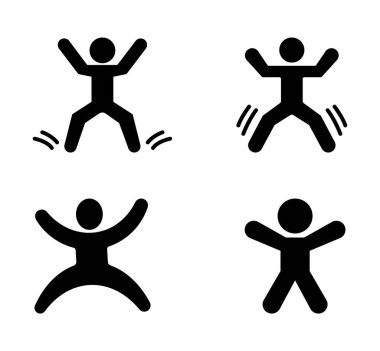 Sıçrayan Jack Siluet Simgeleri