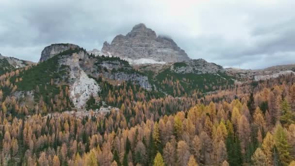 Toppen Tre Tornen Den Italienska Bergskedjan Alperna Italien — Stockvideo