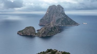 Es Vedra and Es Vedranell island, Ibiza. Drone footage.