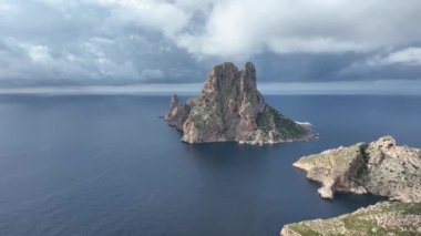 Es Vedra and Es Vedranell island, Ibiza. Drone footage.