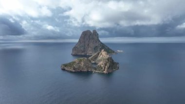 Es Vedra and Es Vedranell island, Ibiza. Drone footage.