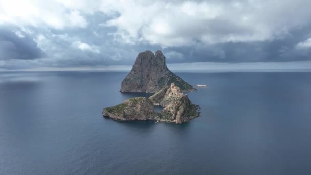 Vedra Vedranell Island Ibiza Drone Footage — Stock video