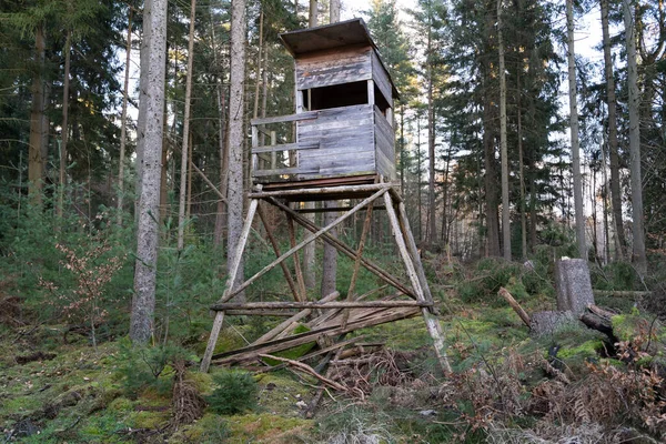 Aussichtsturm Aus Holz Für Die Jagd Wald — Stockfoto