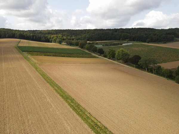 Kırsalda toprağı olan tarlaların havadan görünüşü