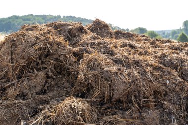 Fertilizer with manure and straw clipart