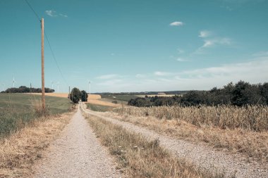 Vintage tarzında toprak bir yolu olan manzara 