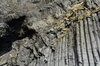 Reynisfjara Bazalt Sütunları İzlanda İkonik Kara Kum Sahili