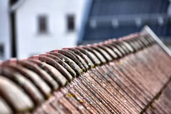 Reutlingen 'in Geleneksel Çatıları, Almanya Tarihi Mimarinin Hava Görüntüsü