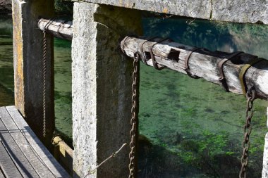 Blautopf Blaubeuren 'in Turkuaz Baharı, Almanya
