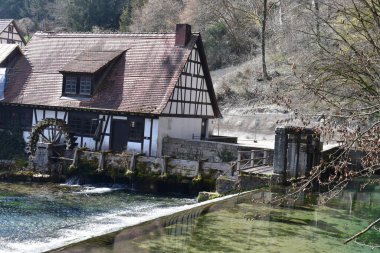 Blautopf Blaubeuren 'in Turkuaz Baharı, Almanya
