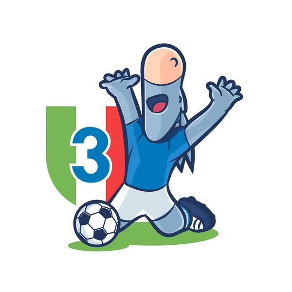 Drôle Dessin Animé Âne Joueur Football — Image vectorielle